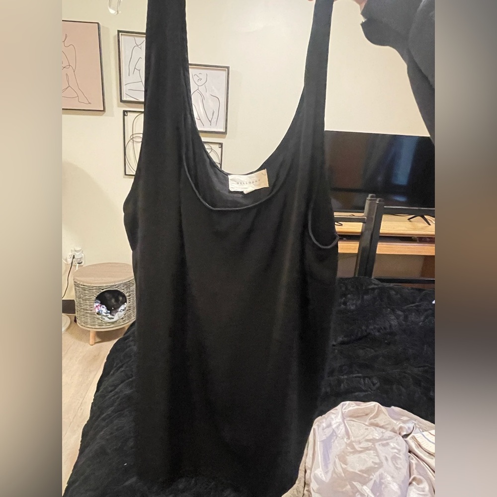 Melloday large black tank top